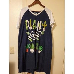 Lazy One "Plant Lady" Night Shirt Size xl 100% Cotton